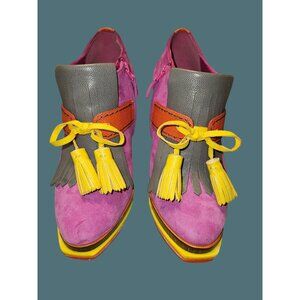 Cole Haan x NikeAir Kiltie Platform Stiletto Bootie Suede/Leather Women 7B